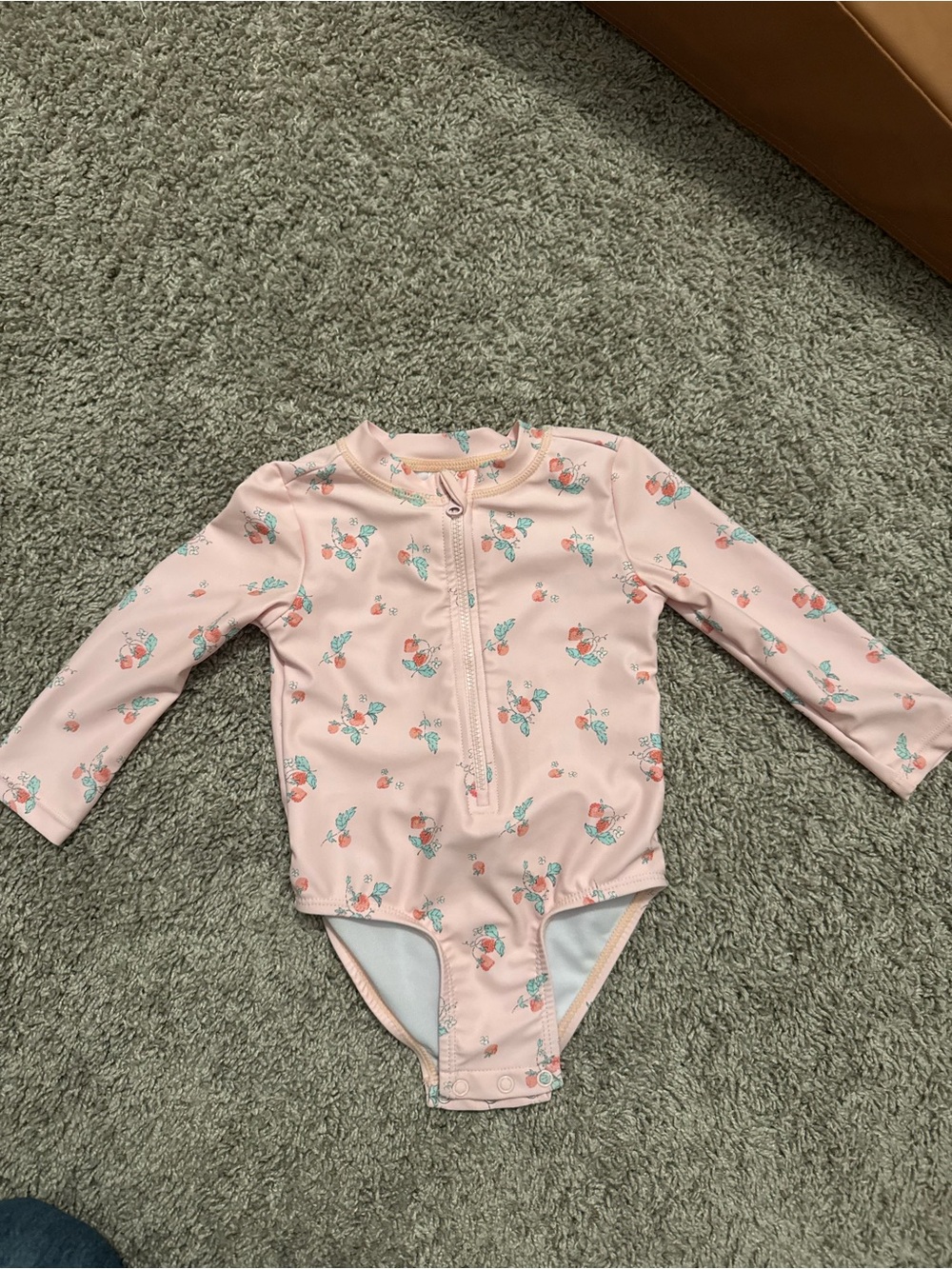 Oshkosh Kids Long-Sleeve Pink Floral Swimsuit UPF 50